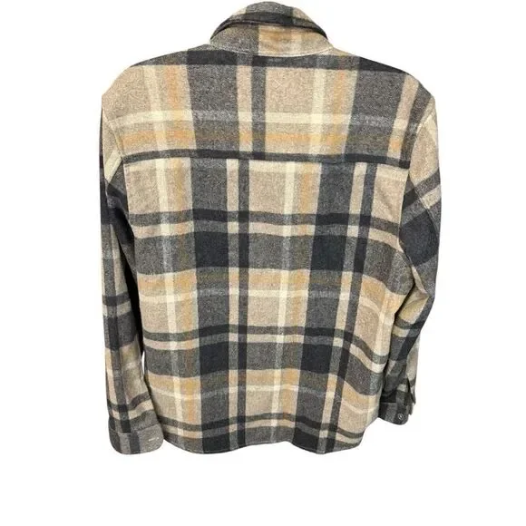 NN 07 Eddard Plaid Button-up Wool Blend Shirt Jacket Italian fabric L